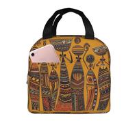 Sac à déjeuner isotherme réutilisable, boîte à déjeuner créative de culture africaine pour femmes et hommes, sac fourre-tout portable étanche pour le travail, les voyages en plein air