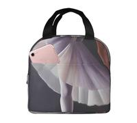 Sac à déjeuner isotherme réutilisable et étanche avec poches latérales, motif danseuse de ballet pour homme et femme, grand sac à repas pour le travail, les voyages en plein air