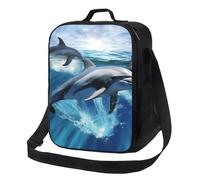 Sac à déjeuner isotherme réutilisable et étanche pour femme et homme Motif dauphins
