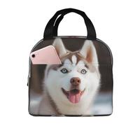 Sac à déjeuner isotherme réutilisable Husky Piquant Dog pour femme et homme - Portable et étanche - Sac fourre-tout isotherme pour le travail, les voyages en plein air