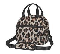 Sac à déjeuner isotherme réutilisable imprimé léopard pour repas, boissons, yaourts, sandwichs, fruits
