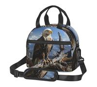 Sac à déjeuner isotherme réutilisable pour homme et femme - Motif aigle solitaire - Pour le travail, le pique-nique
