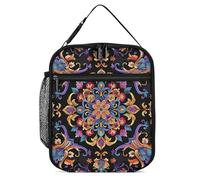 Sac à déjeuner isotherme réutilisable pour homme et femme - Motif carré - Pour le bureau, Motif carré, 27.5X20cm