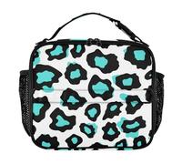 Sac à déjeuner léger pour garçons, avec bandoulière et porte-bouteille, pour l'école, le collège, motif léopard