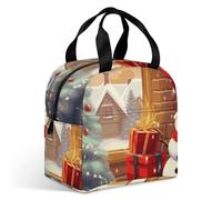 Sac à déjeuner « Merry Christmas Day » pour adulte, sac fourre-tout isotherme étanche avec fermeture éclair et plusieurs poches, grande capacité pour bureau, travail, pique-nique