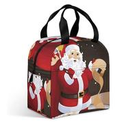 Sac à déjeuner « Merry Christmas » pour adulte, sac fourre-tout isotherme étanche avec fermeture éclair et plusieurs poches, grande capacité pour bureau, travail, pique-nique