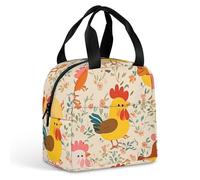 Sac à déjeuner mignon en forme de coq et de poussin pour homme et femme, sac fourre-tout isotherme portable avec poignée, étanche, réutilisable, pour le travail, le pique-nique, les voyages