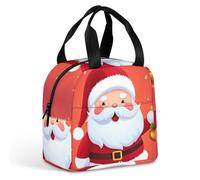 Sac à déjeuner mignon Père Noël pour homme et femme, sac fourre-tout isotherme portable avec poignée, étanche et réutilisable pour le travail, le pique-nique, les voyages