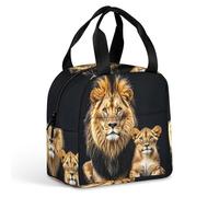 Sac à déjeuner Mother Lion et Young Lion pour homme et femme, sac fourre-tout isotherme portable avec poignée, étanche, réutilisable, pour le travail, le pique-nique, les voyages