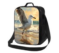 Sac à déjeuner motif mouette, boîte à déjeuner pour homme et femme, sac à déjeuner isotherme réutilisable, étanche avec bandoulière réglable, joli sac fourre-tout pour adulte