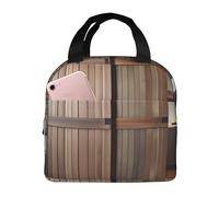 Sac à déjeuner motif porte de grange bleu sarcelle, sac à bento pour pique-nique, sac à provisions