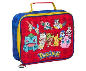 Sac à déjeuner Pokémon pour enfants Pikachu School isotherme Luchbox avec porte-bouteille, Rouge, Taille unique, Sac à livres