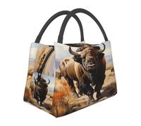 Sac à déjeuner portable, isotherme et isotherme imprimé BisonChargingFury