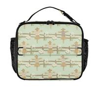 Sac à déjeuner portable souple léger pour enfants avec bandoulière et porte-bouteille, sac isotherme pour pique-nique, randonnée, camping, été, herbe pour homme