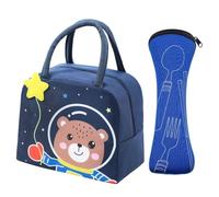 Sac À Déjeuner Pour Enfants 1 Pièce, Sac À Couverts Pour Enfants 1 Pièce, Sac De Boîte À Déjeuner Isolé De Dessin Animé Pour Enfants, Adapté Aux Filles Et Aux Garçons En Camping Et En Voyage