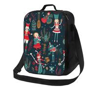 Sac à déjeuner pour femme et homme Motif ballet Casse-Noisette réutilisable et étanche avec bandoulière réglable Joli sac fourre-tout pour adulte