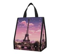 Sac à déjeuner pour homme et femme - Jolie boîte à déjeuner isotherme réutilisable et portable - Sac fourre-tout Paris pour le travail, le bureau, les voyages