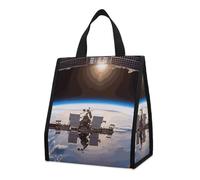 Sac à déjeuner pour homme et femme - Jolie boîte à déjeuner isotherme réutilisable et portable - Station spatiale internationale - Sac fourre-tout pour le travail, le bureau, les voyages