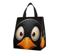 Sac à déjeuner pour homme et femme - Jolie boîte à déjeuner isotherme réutilisable et portable - Tête de pingouin avec grands yeux - Sac fourre-tout pour le travail, le bureau, les voyages