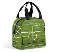 Sac à déjeuner pour homme et femme, motif but de football, portable, isotherme avec poignée, étanche, réutilisable, pour le travail, le pique-nique, les voyages