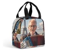 Sac à déjeuner pour homme et femme, motif musiciens et instruments, portable avec poignée, étanche, réutilisable, pour le travail, le pique-nique, les voyages