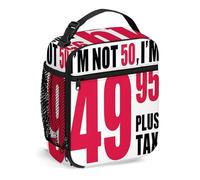 Sac à déjeuner réutilisable pour 50e anniversaire, vieille cinquantaine se sentant jeune, petite boîte à déjeuner pour hommes et femmes, boîte à déjeuner portable isolée pour adultes, convient pour le