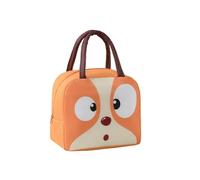 Sac à déjeuner réutilisable pour filles, garçons, étudiants, motif animal mignon de dessin animé, pour école, camping, randonnée, pique-nique, plage, voyage (jaune)