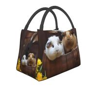 Sac à déjeuner réutilisable pour homme et femme - Motif cochons d'Inde - Boîte à déjeuner isotherme - Étanche - Grande capacité - Pour le travail, les voyages en plein air