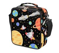 Sac à déjeuner Space Rocket Astronaute pour garçons et filles, réutilisable, isotherme, étanche avec bandoulière, sac isotherme pour tout-petit, pour l'école, le pique-nique, les voyages, la plage, la