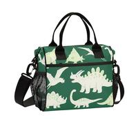 Sac à déjeuner T-rex vert avec bandoulière pour adultes avec bandoulière - Boîte à déjeuner écologique pour femme pour l'université lonchera para Mujer
