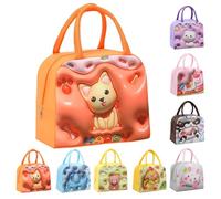 Sac à déjeuner tridimensionnel à motif dessin animé pour enfants, filles, garçons, boîte à déjeuner portable, sac isotherme et étanche pour le travail, l'école, les voyages, le pique-nique (chiot