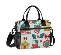 Sac à déjeuner vert « Merry Christmas Party » pour filles, sacs à déjeuner robustes avec bandoulière pour adultes, adolescentes, camping