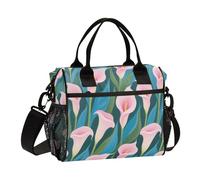 Sac à déjeuner vertical bleu pêche avec bandoulière pour femme pour l'école lunchera para mantener Los alimentos calientes sin electricidad