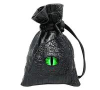 Sac à dés avec cordon de serrage en cuir PU - Pochette à dés DND - Tarots Oracle - Sac de rangement pour cartes - Cadeau pour pièces de monnaie et bijoux - Œil vert