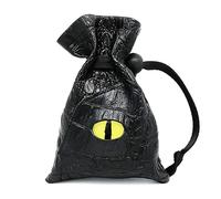 Sac à dés avec cordon de serrage en cuir PU - Pochette pour dés DND - Tarots Oracle - Sac de rangement pour cartes - Cadeau pour pièces de monnaie et bijoux - Œil jaune