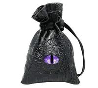 Sac à dés avec cordon de serrage en cuir PU - Pochette pour dés DND - Tarots Oracle - Sac de rangement pour cartes - Cadeau pour pièces de monnaie et bijoux - Œil violet clair