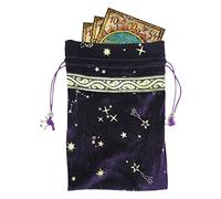 Sac à dés de tarot, motif constellation de sac de cartes de tarot, 13 x 18 cm de jeu de société avec cordon de serrage, nouveau sac de rangement pour cartes de tarot et dés, pochette à bijoux