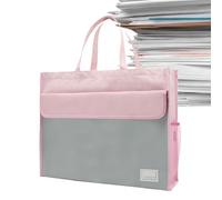 Sac à documents de travail, sac à documents avec poignée - Sac à documents A3 avec poignée | Sac à documents d'entreprise avec fermeture éclair, sac à dossier étanche pour documents, cartes, rose
