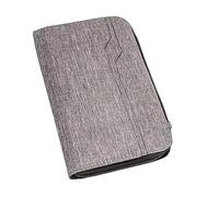 Sac à documents de voyage, organiseur de documents, organiseur de passeport familial, léger, étui à fermeture éclair, porte-passeport avec plusieurs poches, gris, voir description, voir description,