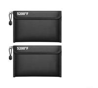 Sac à documents ignifuge avec isolation thermique de 2870 °C, boîte à outils pour stockage d'argent ignifuge, sac isotherme à 8 couches avec fente pour cartes, pour documents et reçus, noir