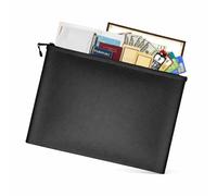 Sac à Documents Ignifuge Carehabi (34x25 cm) - Ignifuge jusqu'à 2000 ℃ & Imperméable, Pochette à Argent avec Fermeture Éclair & Bande Réfléchissante pour Documents A4, Espèces, Passeport & Objets de V