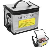 Sac à documents ignifuge de grande capacité, pochette résistante au feu et à l'eau pour passeports, certificats, papiers importants, double fermeture éclair avec bandoulière amovible (21,5 x 14,5 x