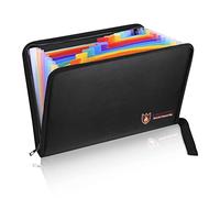 Sac à documents ignifuge, résistant au feu et à l'eau, taille A4, 12 pochettes, résistant au feu, imperméable, support pour documents, portable, avec revêtement en silicone, non irritant, pour