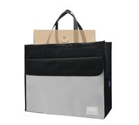 Sac à documents - Porte-documents | Sac fourre-tout A3 avec poignée, grande capacité, sac à main de rangement portable multifonction pour notes, cartes, nouvelles, magazines, Noir , Refer to