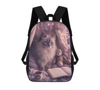 Sac À Dos 17 Pouces Cozy Cat Nap with Tea & Lights, Cartable Imprimé En 3D, Sac À Goûter, Sac À Dos De Voyage, Sac À Dos Pour Amis (filles Et Garçons)