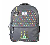Sac à dos 2 compartiments garçon POL FOX Space Invader Réversible ? CP/CE1/CE2 ? Gris à motifs jeux rétro multicolore TU