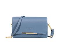 Sac à dos 2026 pour femme Sac à bandoulière décontracté avec sangle réglable Sac à bandoulière avec fenêtre de téléphone portable visible Porte-monnaie Poche pour téléphone portable, bleu, Taille