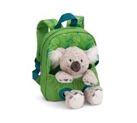 Sac à dos 21x26cm avec peluche Koala 25cm - vert - Cartable de maternelle doux et moelleux avec peluche amovible pour garçons et filles de 2 à 5 ans | 61744