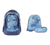 Sac à dos - 2be - Sac d'école / Sac à dos pour ordinateur portable 15 pouces - avec sac de sport et trousse - Bleu royal Bleu royal G