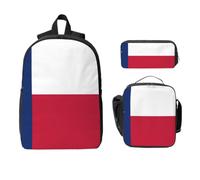Sac à dos 3 en 1 avec motif drapeau de l'État du Texas, sac de voyage, sac à déjeuner, pochette de rangement